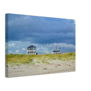 Stormy Beach House Canvas Print: Coastal Wall Art