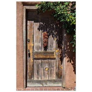 Santa Fe Wooden Door Poster: Rustic Southwestern Wall Art