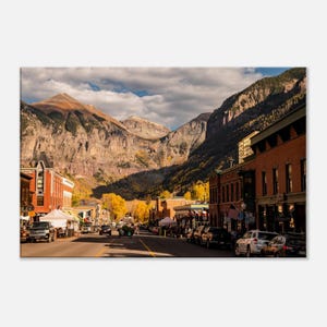 Telluride Colorado Canvas Print: Historic Mountain Town Fall Landscape