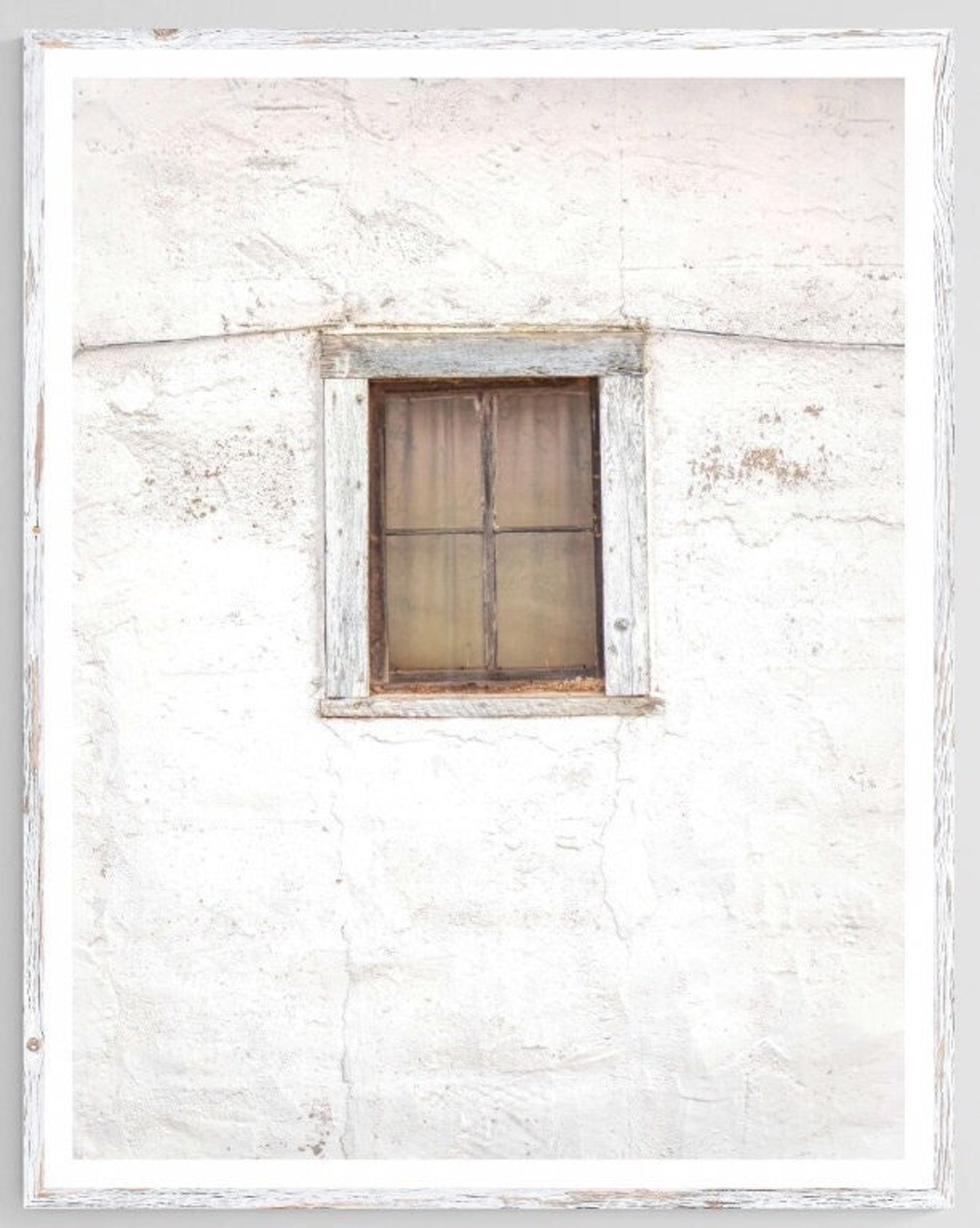 Minimalist Whitewashed Wall Print, Rustic White Window Photo, Old ...