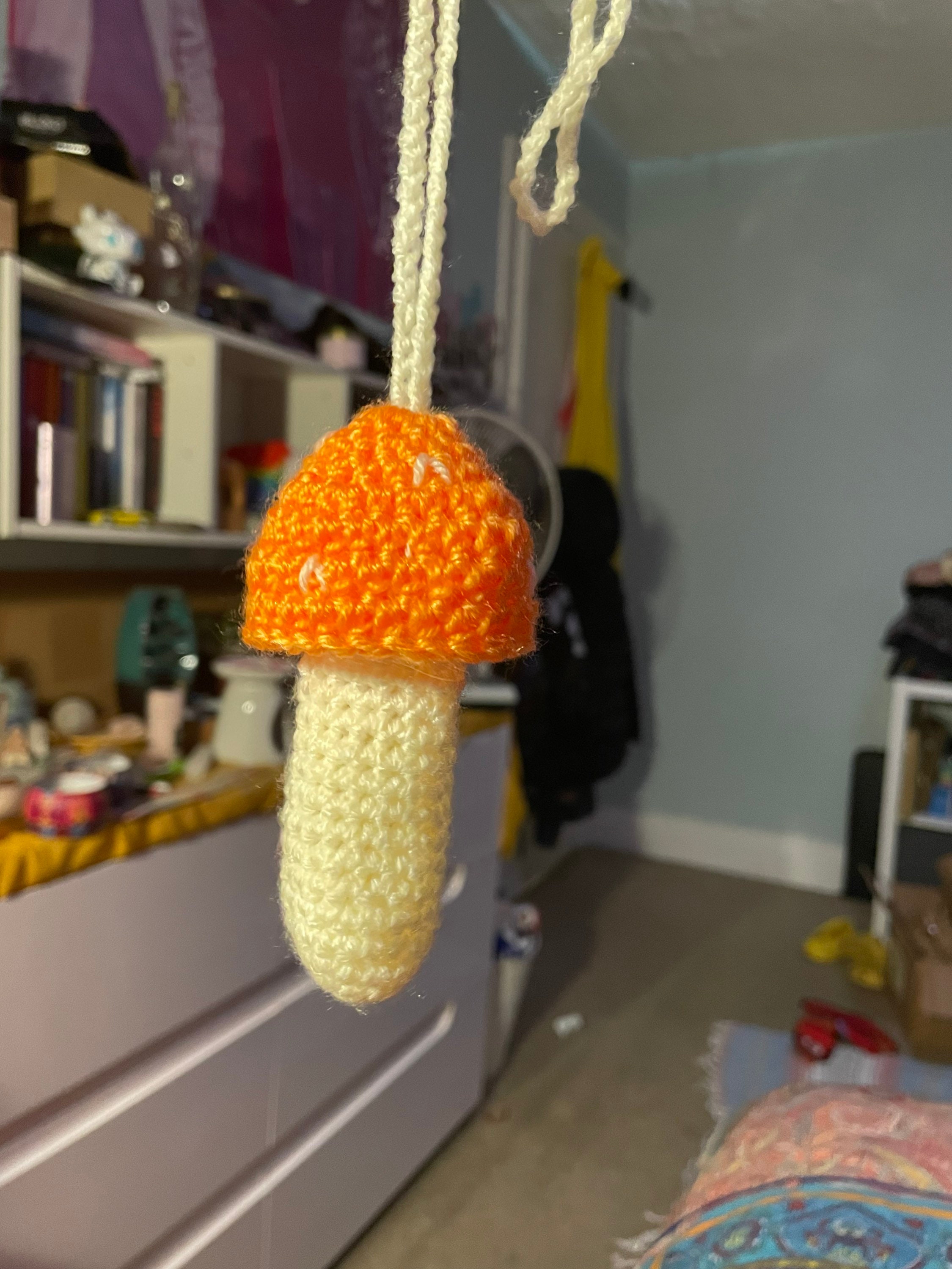 Crochet Mushroom Lighter/lip Balm Holder Etsy