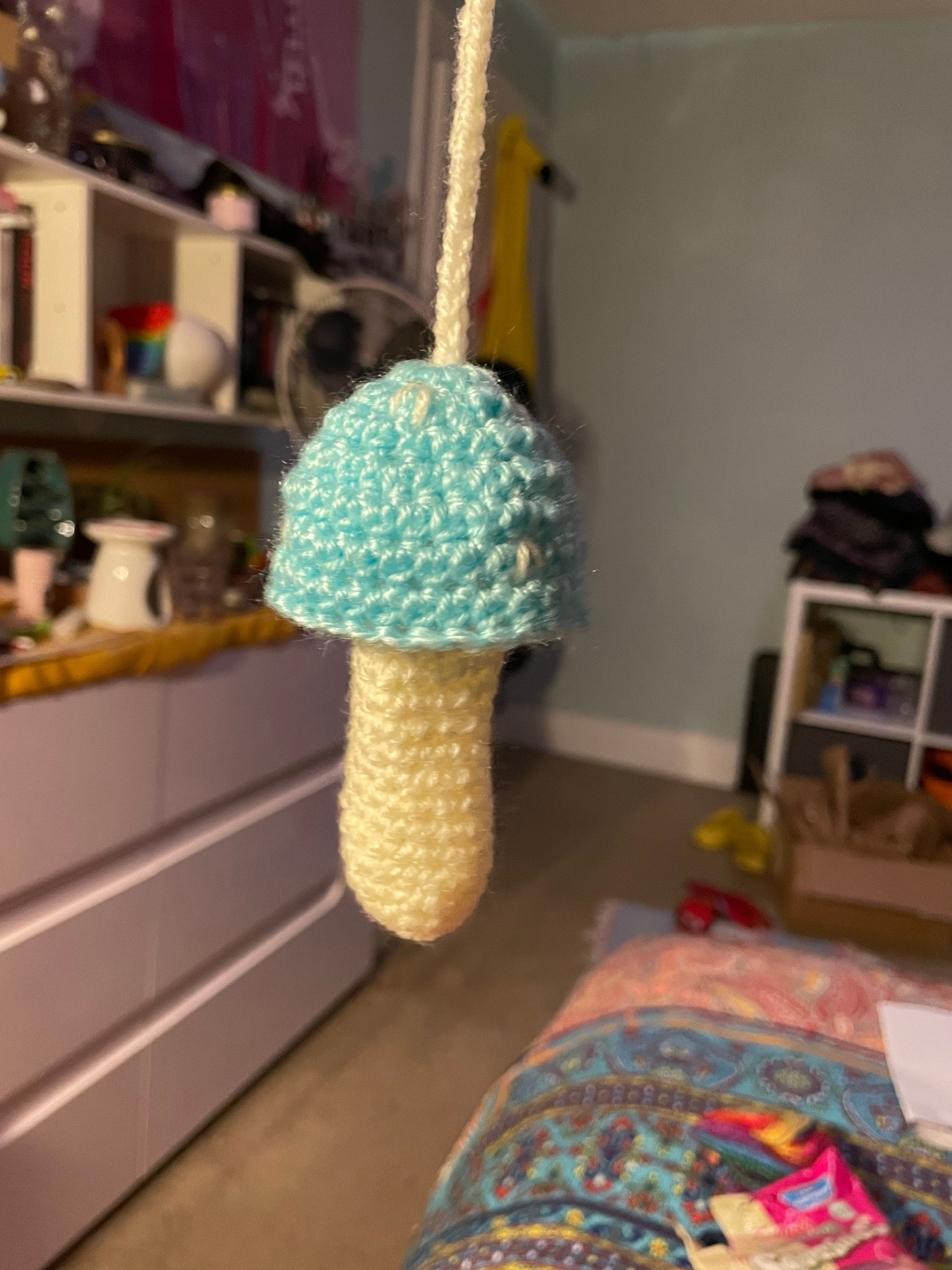 Crochet Mushroom Lighter/lip Balm Holder Etsy