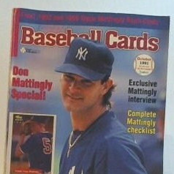 Vintage Oct 1991 Baseball Cards Magazine/#48512\ Don Mattingly Special/with Series of BBC's Cards/Sports Card Collector Magazine/Bonus Cards