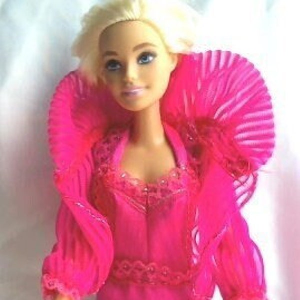 Vintage Mattel Barbie Elegant Four (4) Piece Fashion Ensemble/Bright Pink and Silver Evening Outfit/1980s/Doll not included