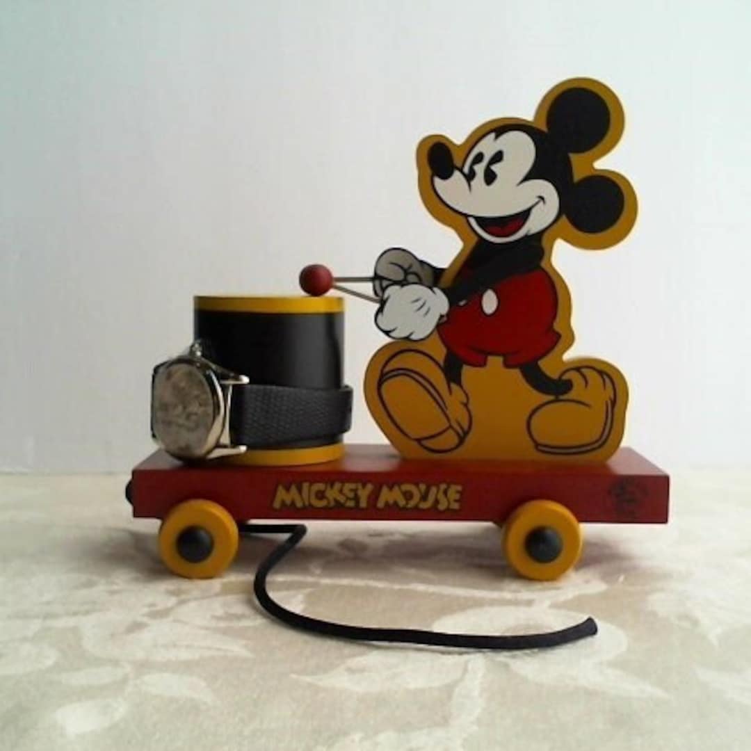 vintage-disney-wooden-mickey-mouse-play-drum-with-fossil-watch-limited