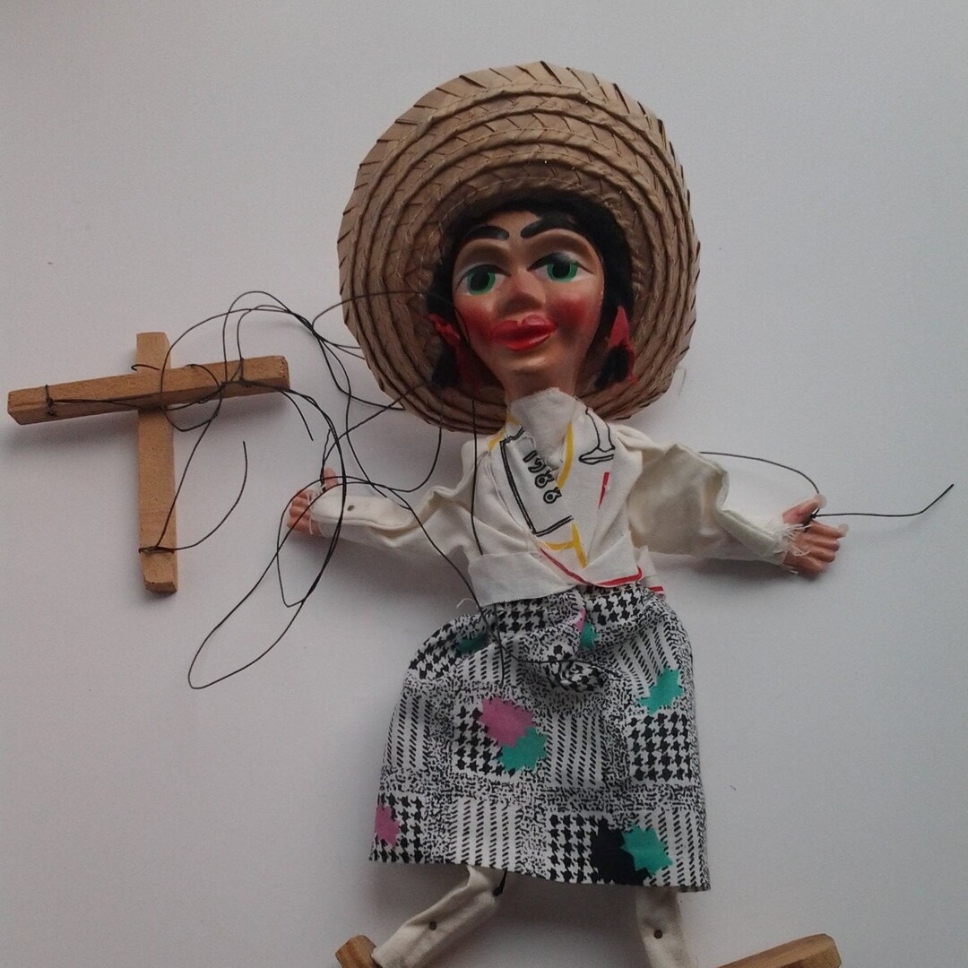 VINTAGE 1970s MEXICAN Woman Plaster Jointed Puppet Etsy