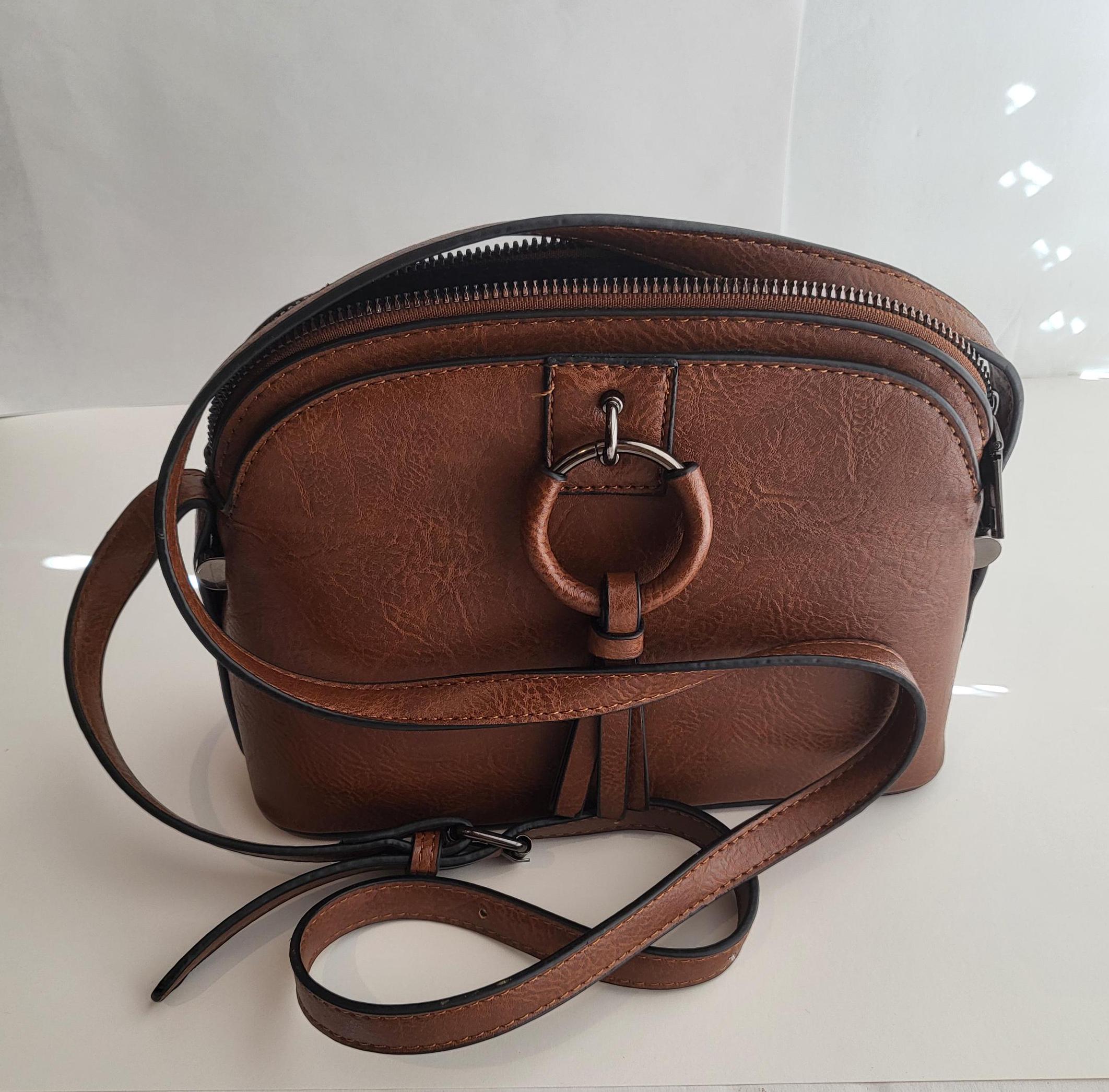Sam Hadley Crossbody Mid-size Stylish Brown Faux Leather Purse - Main Image