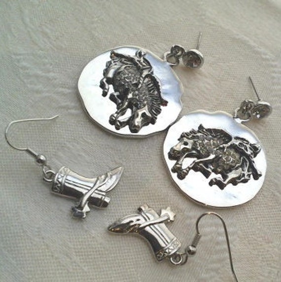 Vintage (Lot of 2) Western/Cowgirl themed Earring… - image 6