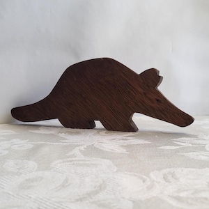 Vintage Holz doppelseitig geschnitzte Armadillo Skulptur/Crafting oder DIY Projekt/Dekorative Holz Gürteltier für jeden Raum/Tabletop Dekor