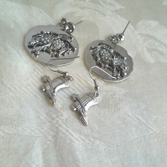 Vintage (Lot of 2) Western/Cowgirl themed Earring… - image 4