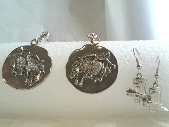 Vintage (Lot of 2) Western/Cowgirl themed Earring… - image 5