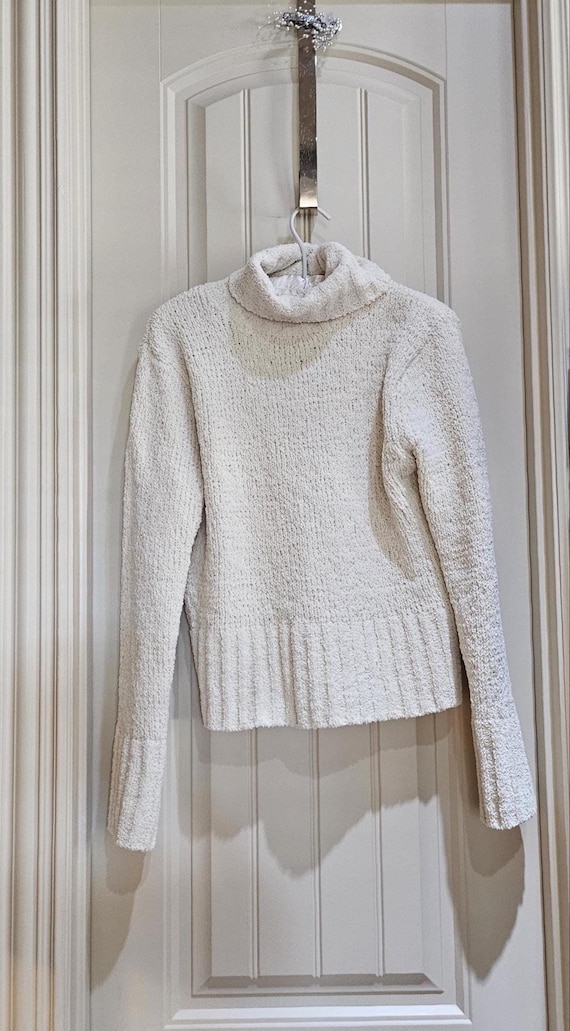 Pierre Cardin, Vintage Pierre Cardin Soft Cozy Cream Colored Turtleneck Sweater/Pullover Sweater/Size Medium/90s/Fall Winter Warm Sweater/Made in Korea