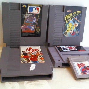 VINTAGE Nintendo & Game Boy Video Games (Lot of 5)/Bases Loaded/Hoops/Stanley Cup/Skate or Die/Major League Baseball/80s/90s/Cartridges only