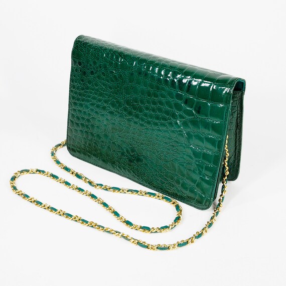 Green croc best sale purse