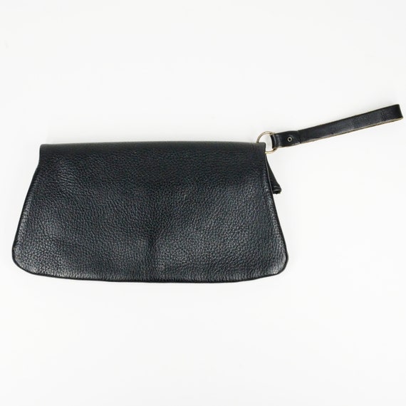 Vintage 50s Genuine Leather Black Wristlet Oversi… - image 7