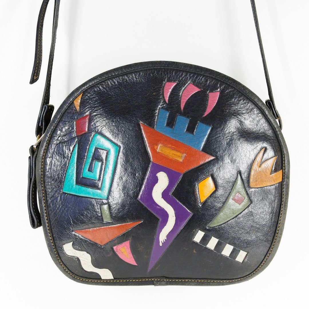 Turtle Ridge Round Embossed Vintage 80s Geometric Memphis - Etsy