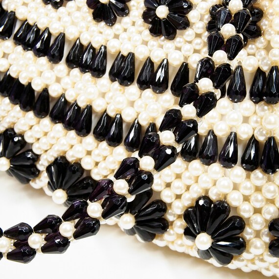 Hand Beaded Vintage Mid Century Faux Pearl Facete… - image 6