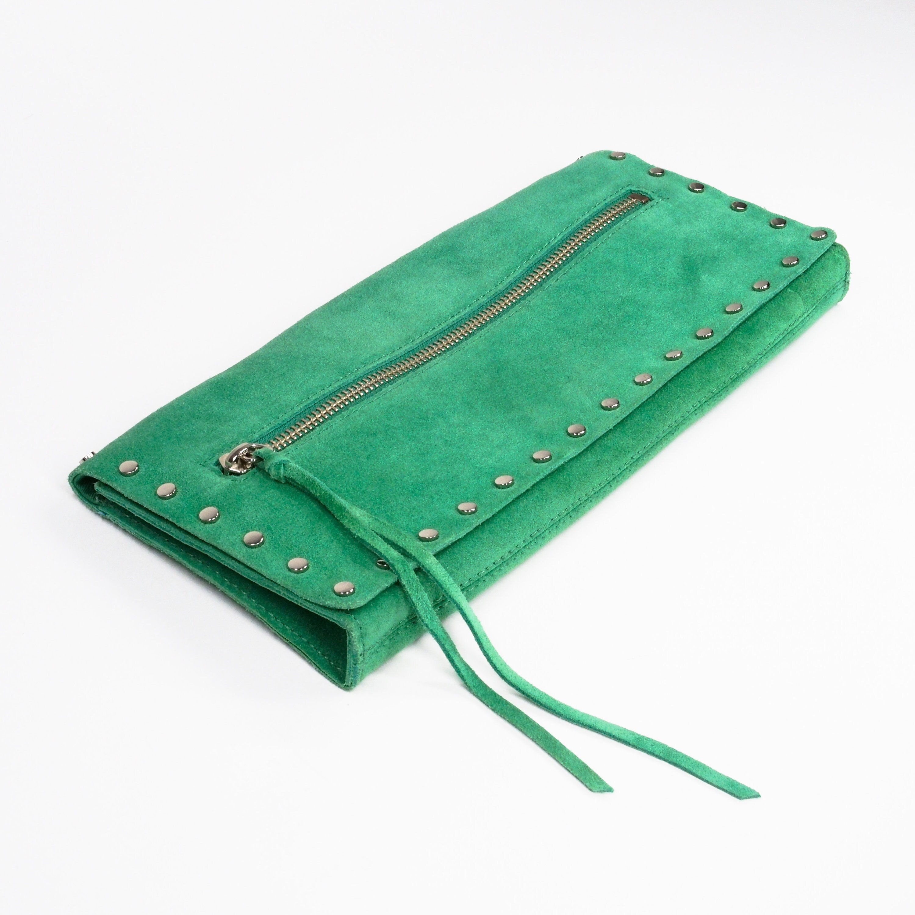 Kelly green clutch purse Clearance