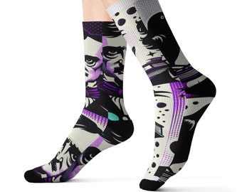 Hauntwear's Premium Edgar Allan Poe and Raven Sweat - Socks