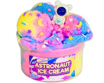 Astronaut Ice Cream Slime Scented Cloud Slime for Kids Fun Slime with Charms and Sprinkles Stress Pop Slime