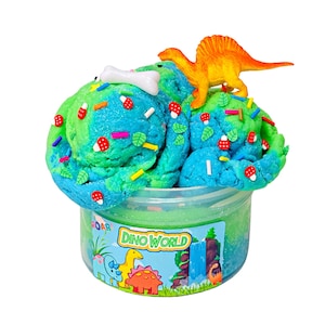 Dinosaur Slime &quot;Dino World&quot; Scented Slime | Slime with Charms for Boys and Girls | Cloud Slime