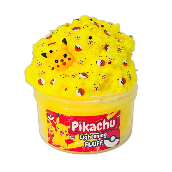 PIKACHU Lightning Fluff POKEMON Slime Cloud Slime Scented Slime with Charms Video Game Slime Anime Slime Cool Slimes Stress Pop Slime