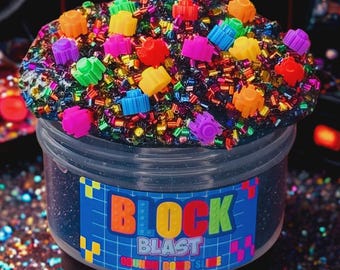 Block Blast Crunch Schleim | Navy Bingsu Perle ASMR Schleim
