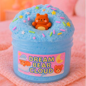 Dream Bear Cloud Slime: Vanilla Lavender Scent, Bear Charm