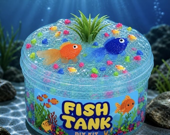 Fish Tank DIY Slime Kit | Clear Jelly Slime with Goldfish, Rocks, Gummy Bear Scent
