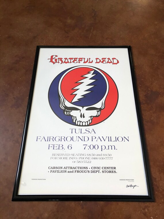 Grateful Dead Poster Vintage Tulsa, OK 1979 Original Rare Artist
