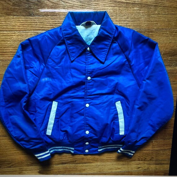 Vintage 80s Willie Nelson Blue Bomber Jacket Size Med… - Gem