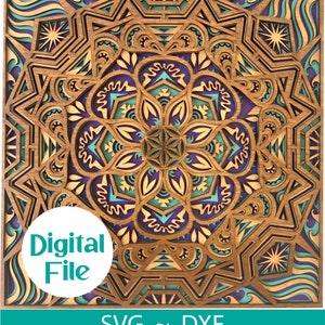 3D Layered Mandala Svg, Mandala Vector, Mandala SVG, Mandala Clipart, Mandala Decal Svg, Mandala SVG for Cricut