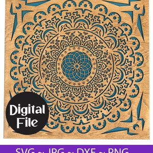 3D Layered Mandala Svg, Mandala Vector, Mandala SVG, Mandala Clipart, Mandala Decal Svg, Mandala SVG for Cricut