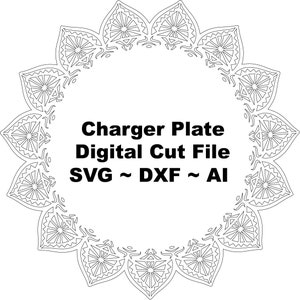 Wedding charger SVG, table decoration, party setting, Wedding table, wedding setting, party decoration, Glowforge, Laser cut image 2