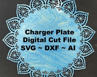 Wedding charger SVG, table decoration, party setting, Wedding table, wedding setting, party decoration, Glowforge, Laser cut