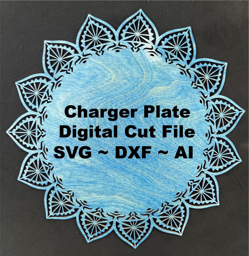 Wedding charger SVG, table decoration, party setting, Wedding table, wedding setting, party decoration, Glowforge, Laser cut image 1