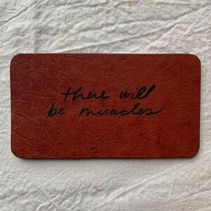 Miracles Engraved Leather Sign,inspirational Signs, Shelf Decor, Office ...
