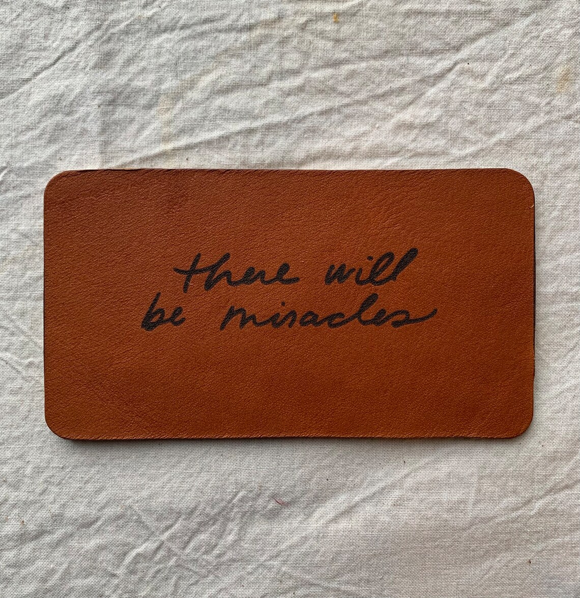 Miracles Engraved Leather Sign,inspirational Signs, Shelf Decor, Office ...