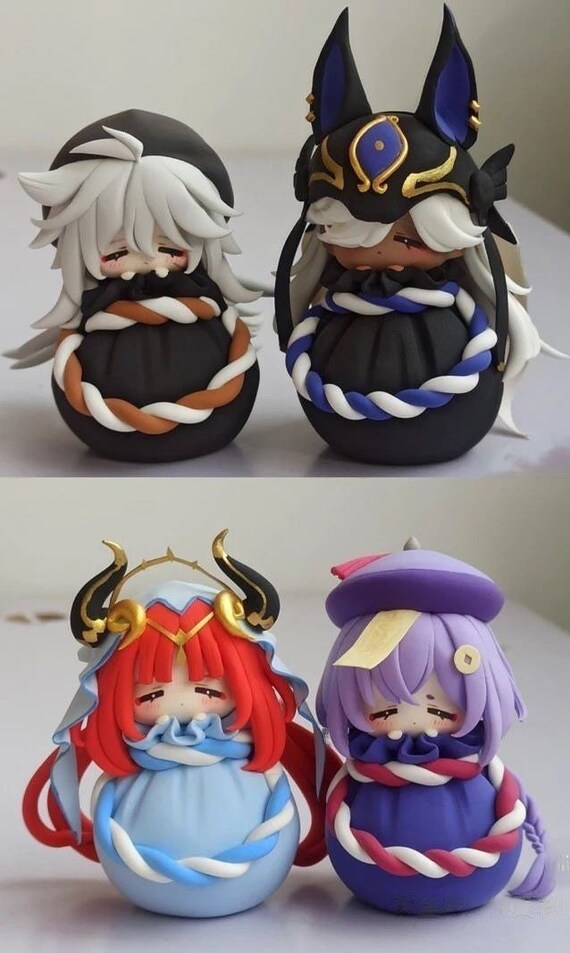Genshin Impact Clay Figures Razor Cyno Nilou Qiqi Tighnari Etsy UK
