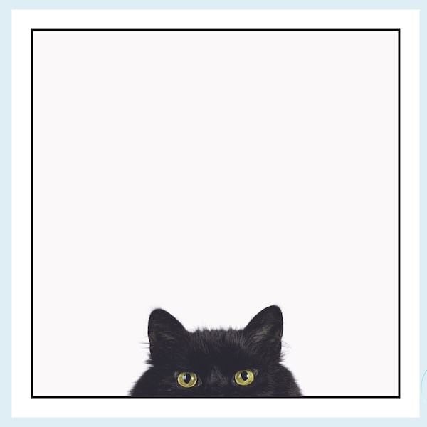 Instant download, digital print, JPEG, Cats Wall Art, Curios Black Cat, Kitty, Kitten Peeking, black cat, cat peeking