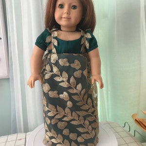 Green regency style dress for 18” doll
