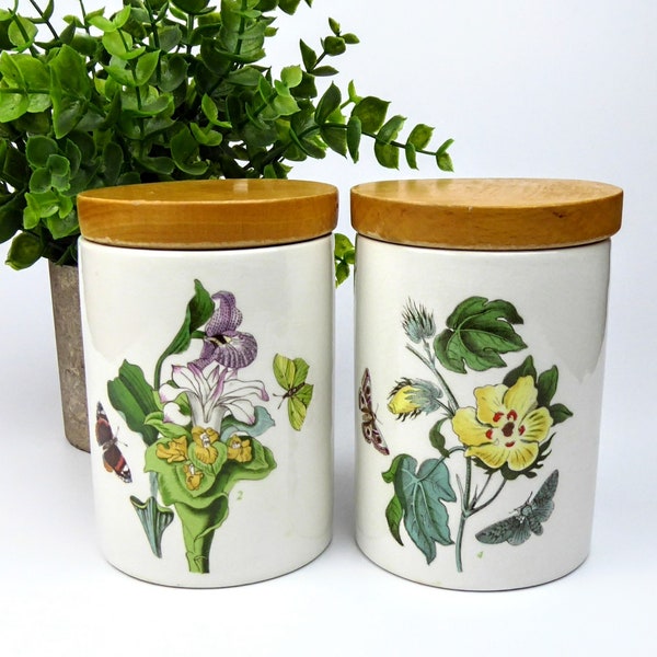 Portmeirion The Botanic Garden Ceramic Canisters, Set of 2, 1970s