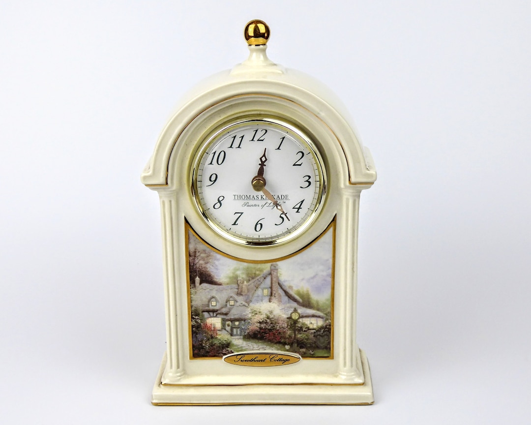 Thomas Kinkade sweetheart Cottage Mantle Clock Etsy