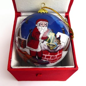 Vintage Large Glass Li Bien Christmas 2003 Tree Ornament Santa 