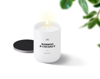 Scented Candle|Bamboo & Coconut|Soy Wax|Wood Wick