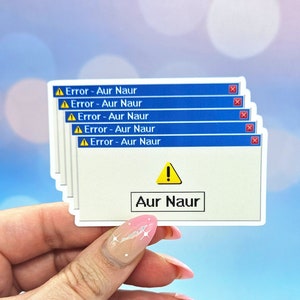 Aur Naur Fehler Aufkleber - 1990er Jahre, sarkastischer Spruch, Retro PC, Windows Pop Up