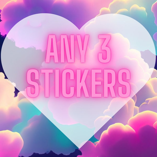 Any 3 Stickers Pack! - Pastel Goth, Cute, Kawaii, Dark Cottagecore Vaporwave Aesthetic Decal Variety for Waterbottle Laptop Decor