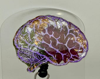 Floral Brain Badge Reel