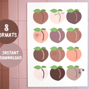 Body positivity art numérique, parfait comme décoration intérieure, affiche, carte, cadeau, pour les femmes, les hommes, lesbiennes, gays, LGBT, BLM, icône de cul de pêche