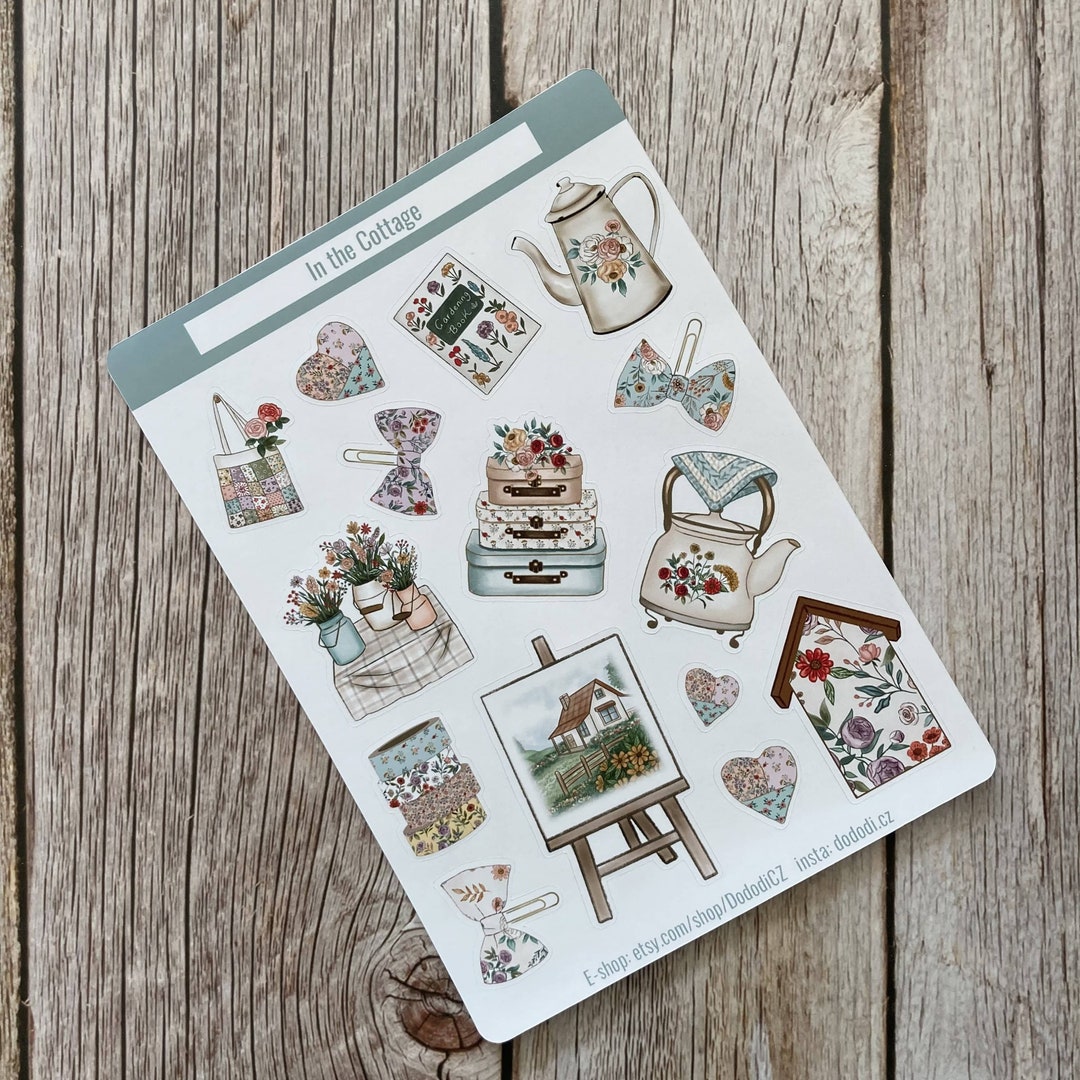 Sticker Sheet in the Cottage | Medium Size | Pre-cut Journal Stickers ...